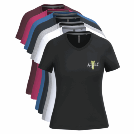 T-shirt d’équitation col V manches courtes - Femme -
