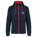 Sweat-shirt zippé capuche contrastée - Unisexe -